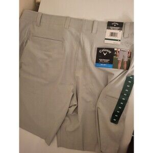 Callaway Performance Golf Shorts Media Pocket Pearl Grey OPTI-DRI Size 38 -NWT